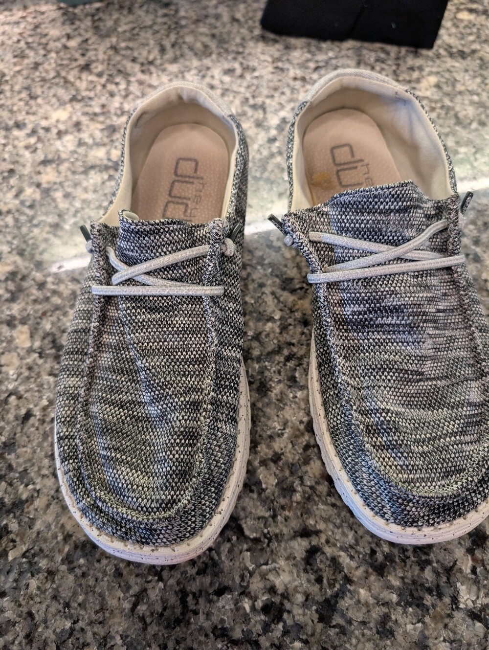Hey Dude Women's Grey Knit Slip-On Loafers